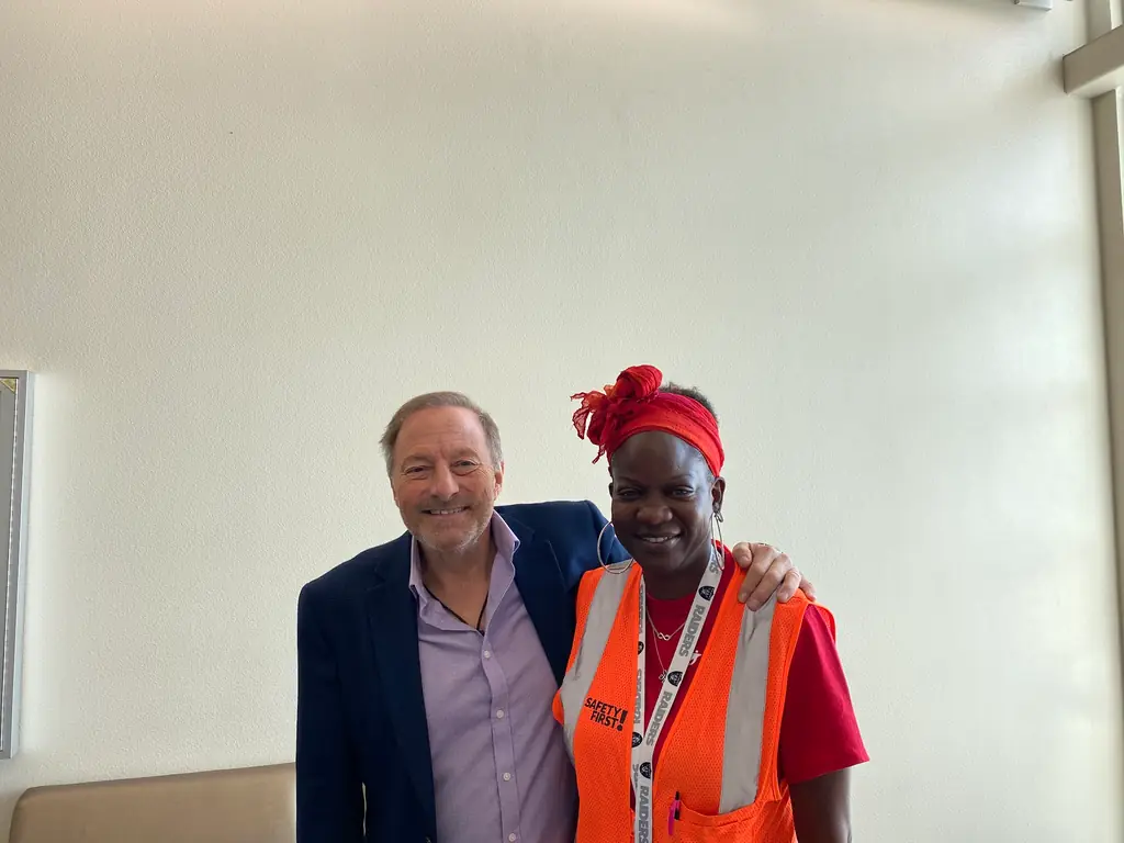 Bill Parsons with a transit safety professional after training